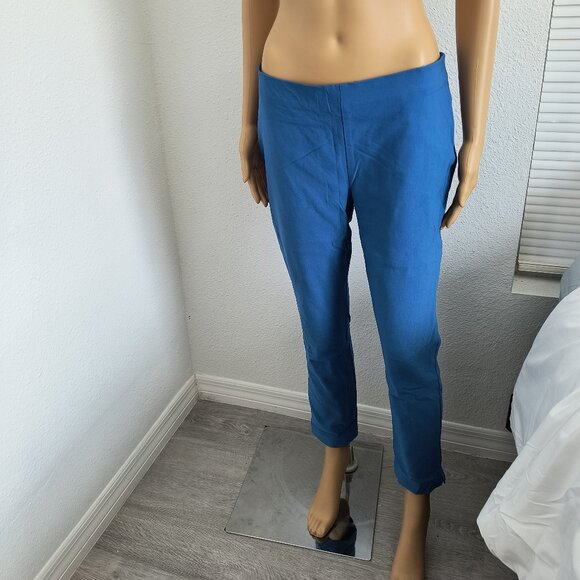 Blue Ankle Stretch Trousers - Picture 1 of 4